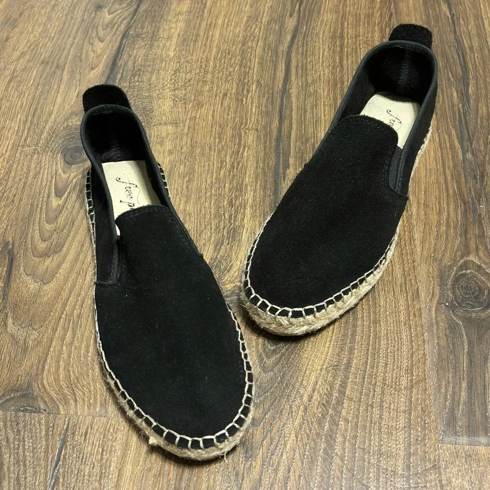 Free People black suede espadrilles size 8